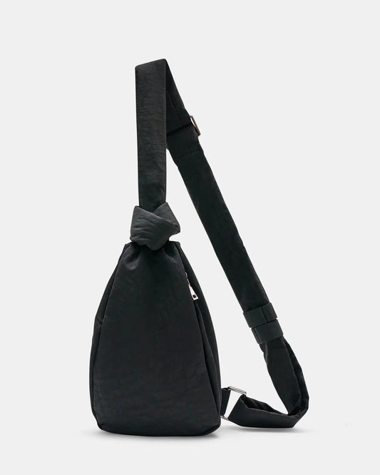 Rellino Slouch Crossbody bag - Black Crinkled