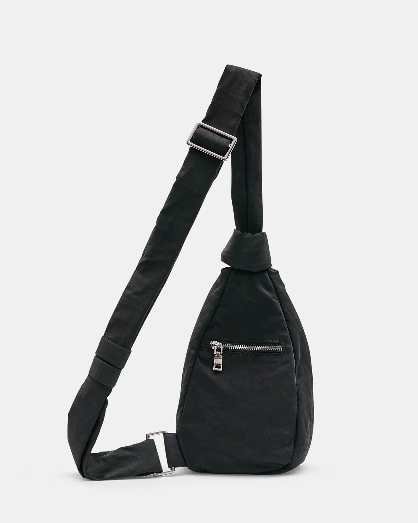 Rellino Slouch Crossbody bag - Black Crinkled