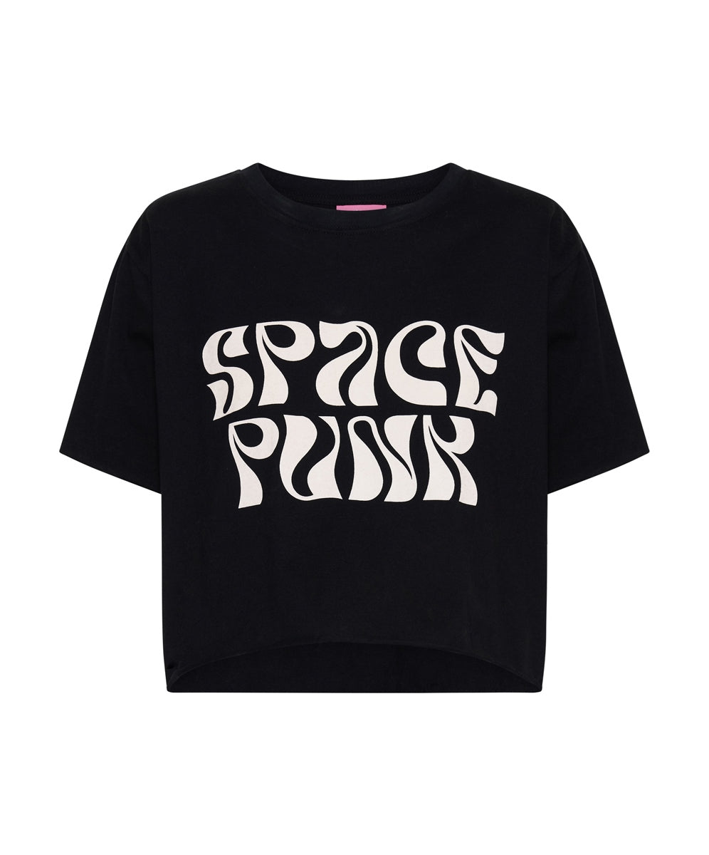 Black Cropped Space Punk Tee