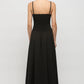 Nyssa Longline Shirred Cotton Dress - Black