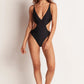 Cut out Plunge One Piece - Black