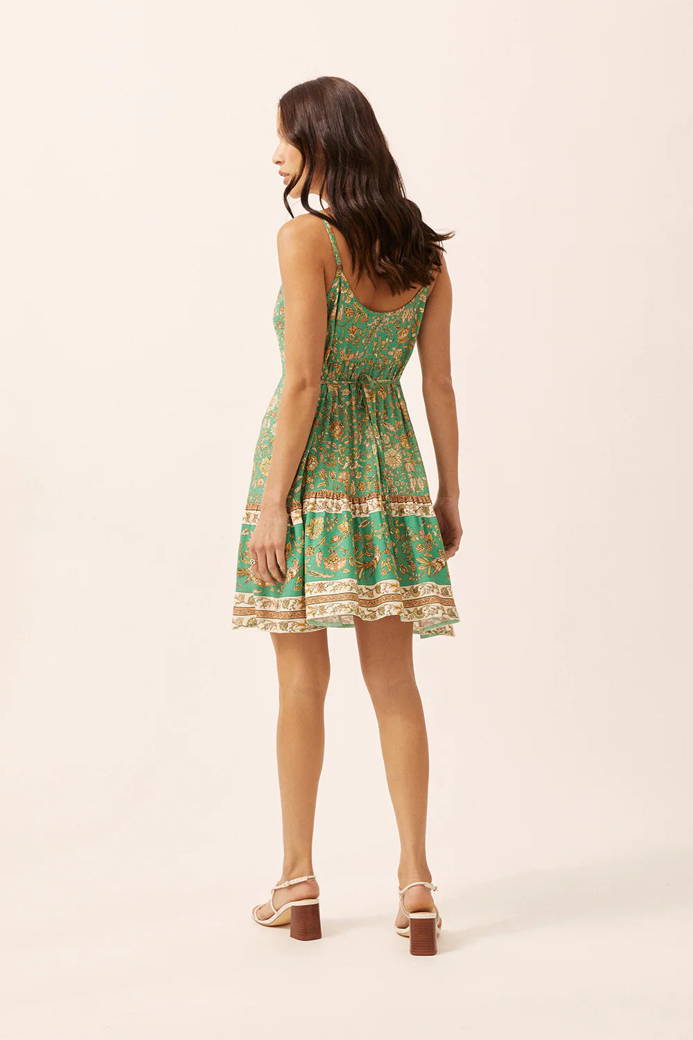 Sabba Strappy Mini Dress - Eden Green
