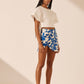 Bleue Asymmetrical Micro Mini Skirt