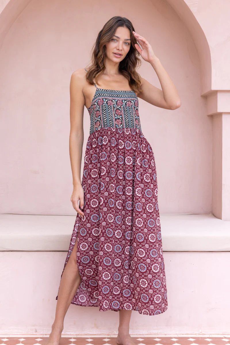 Sarika Hyacinth Maxi Dress - Sangria