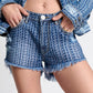 On Repeat Le Wolves Mid Length Denim Shorts