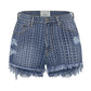 On Repeat Le Wolves Mid Length Denim Shorts