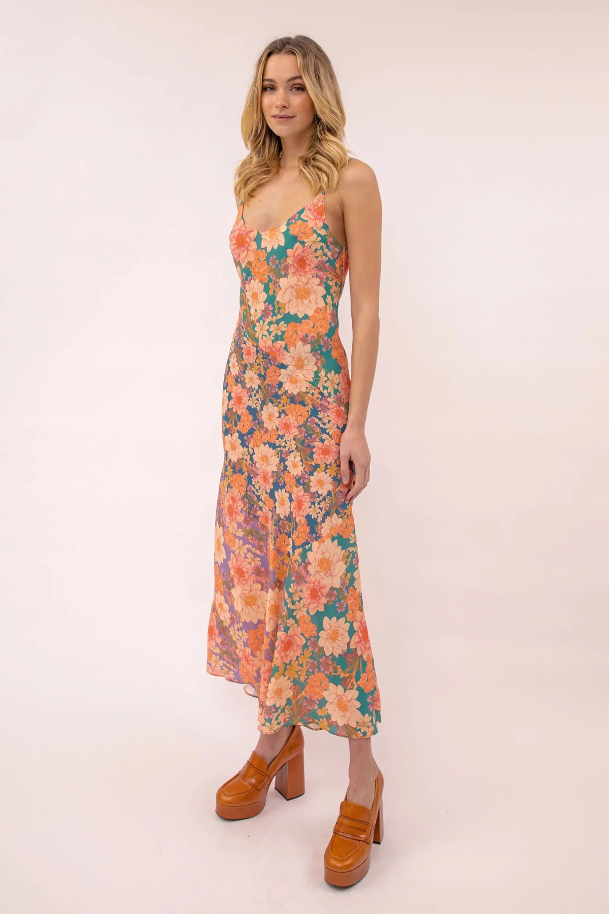 Christina Floral Midi Slip Dress